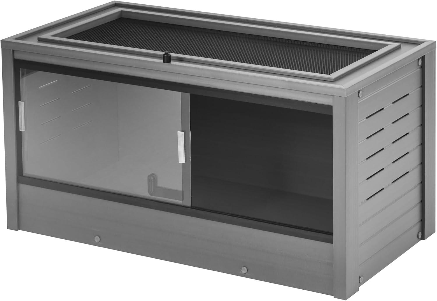 New Age Pet® ECOFLEX® 36 in. Mojave Reptile Terrarium Lounge - Durable Composite Habitat with Ventilated Side Panels, Removable Sliding Glass Doors and Mesh Screen Top for UV/Heat Lamp Setup