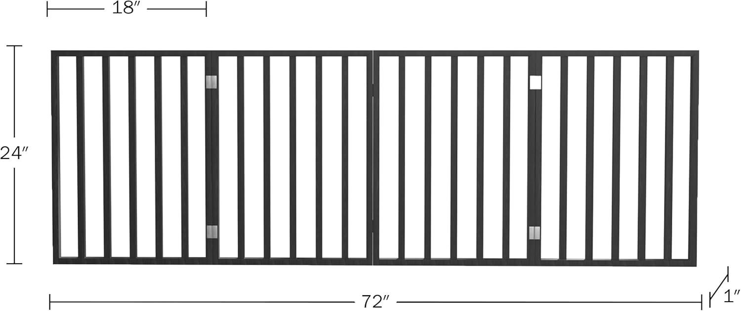 Pet Adobe 4-Panel Indoor Foldable Pet Gate, Black