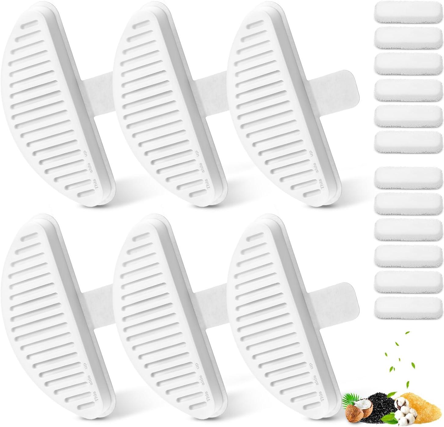 Cat Fountain Filters, 6 Pack Replacement Filters & 12 Pack Replacement Filter Sponges for 67Oz/2L Automatic Pet Fountain