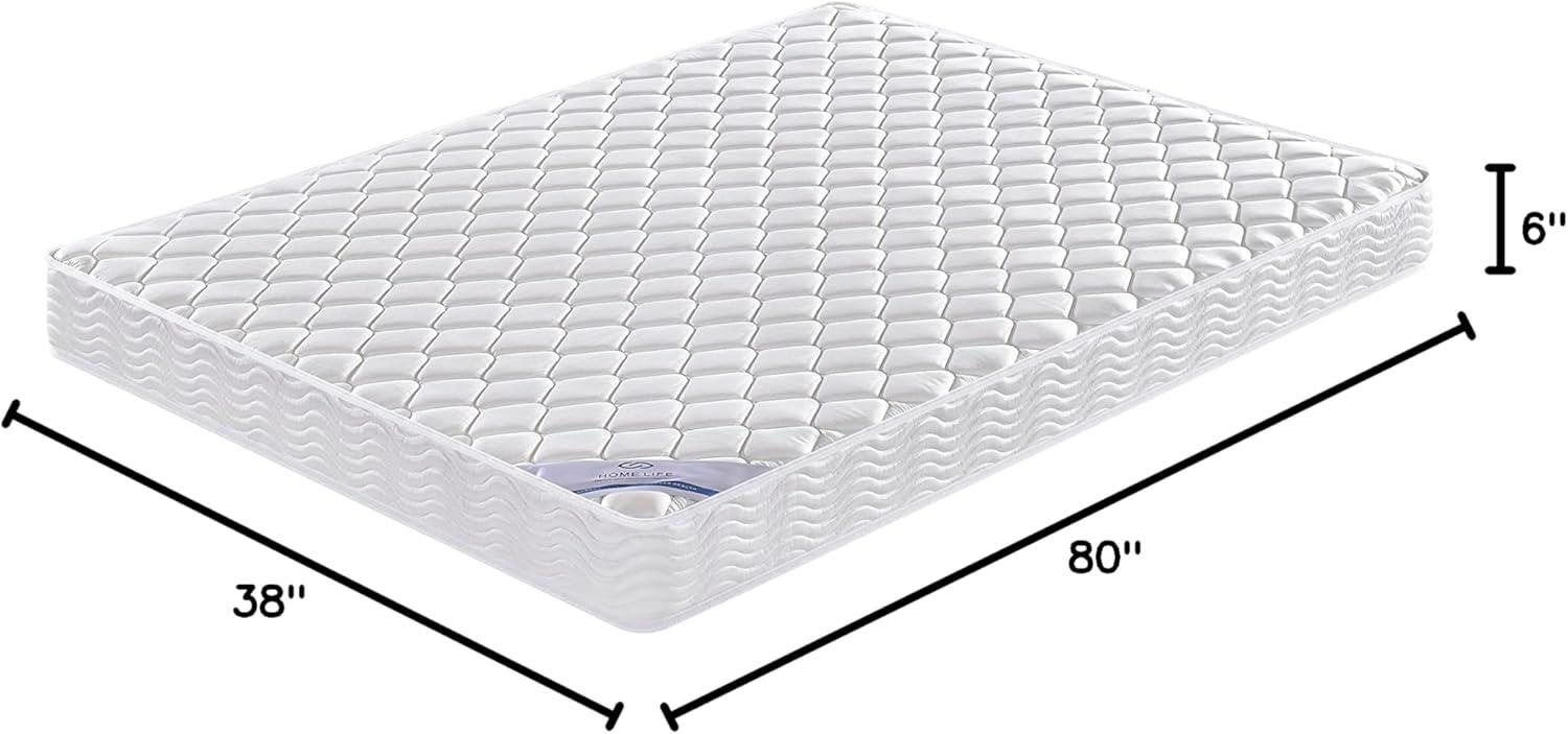 Oliver & Smith 6 Inch Twin XL Mattress - Bonnell Springs Hybrid Twin XL Size Mattress - High Density Foam Medium Firm - Polyester Cover Euro Top Mattress - Mattress in A Box