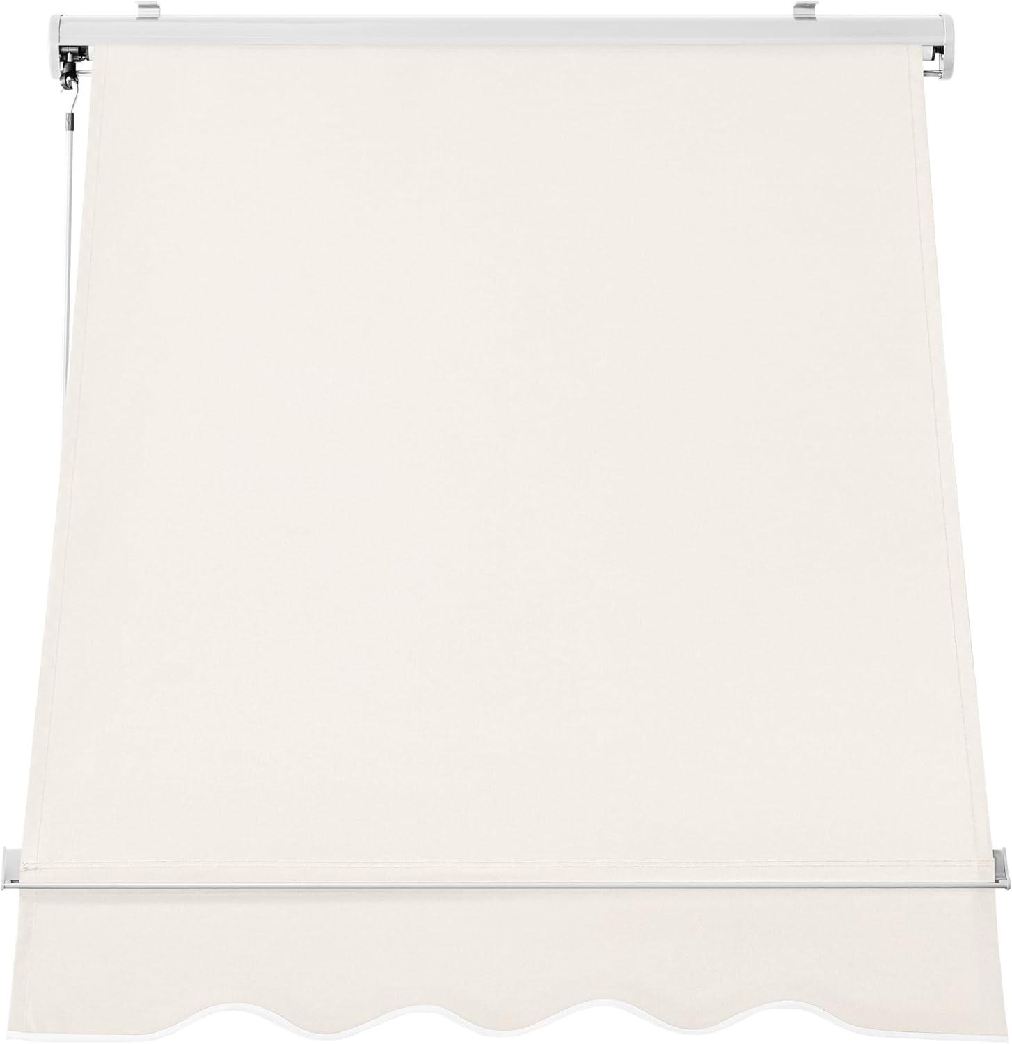 MCombo Polyester Cover Patio Window Awning, Manual Retractable Sunshade Canopy