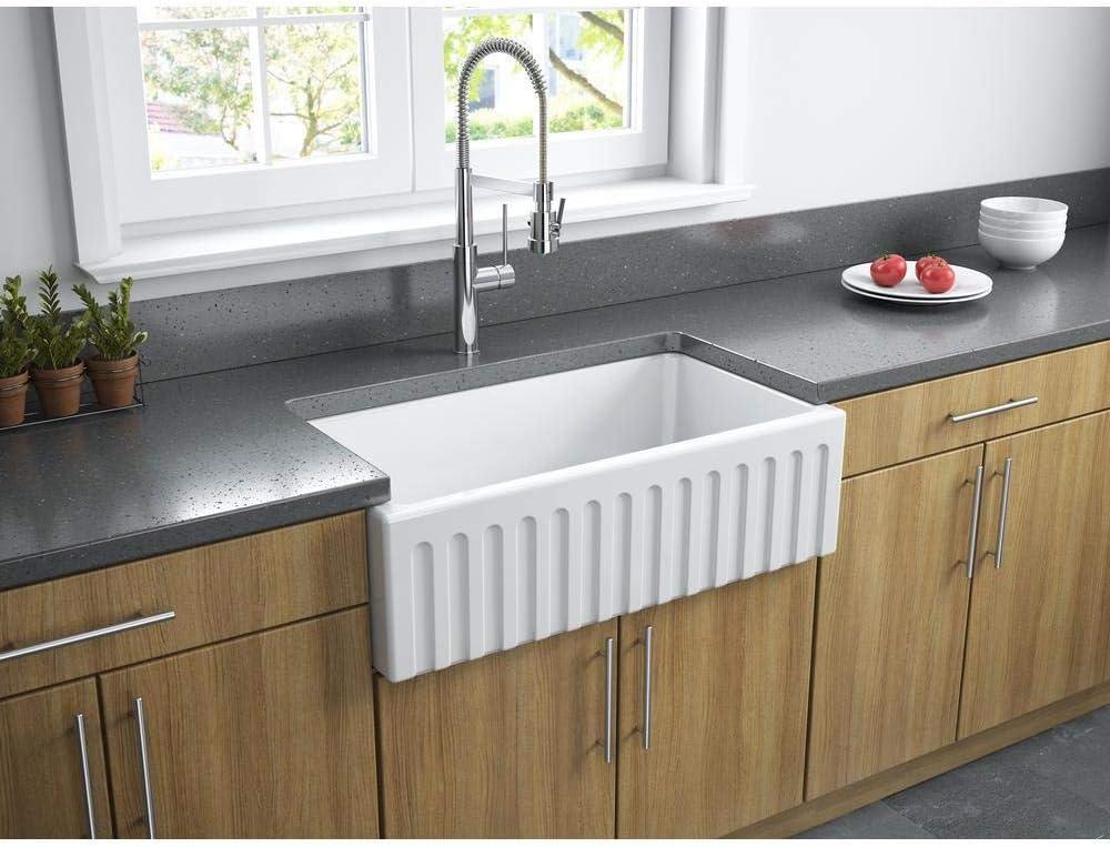 Latoscana LFS3318W 33 in. Fireclay Single Bowl Kitchen Sink