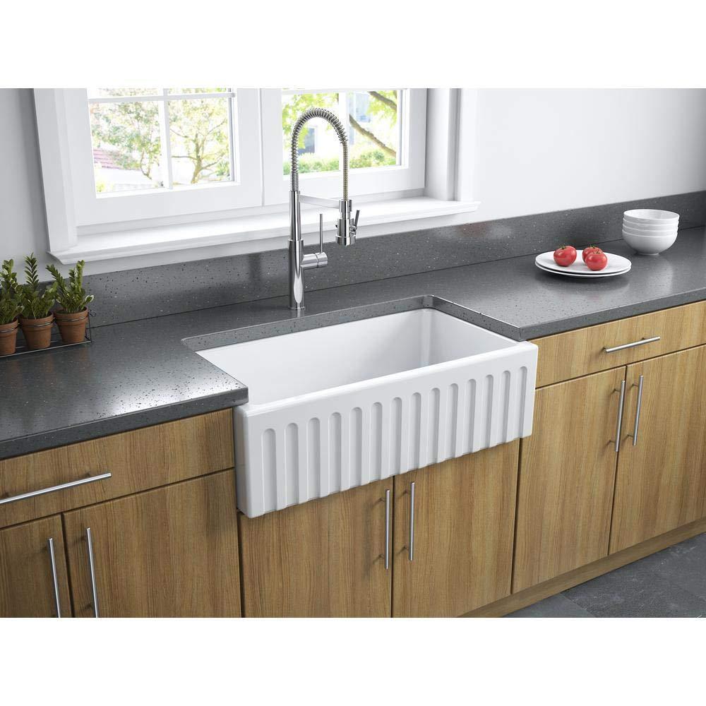 Latoscana LFS3318W 33 in. Fireclay Single Bowl Kitchen Sink