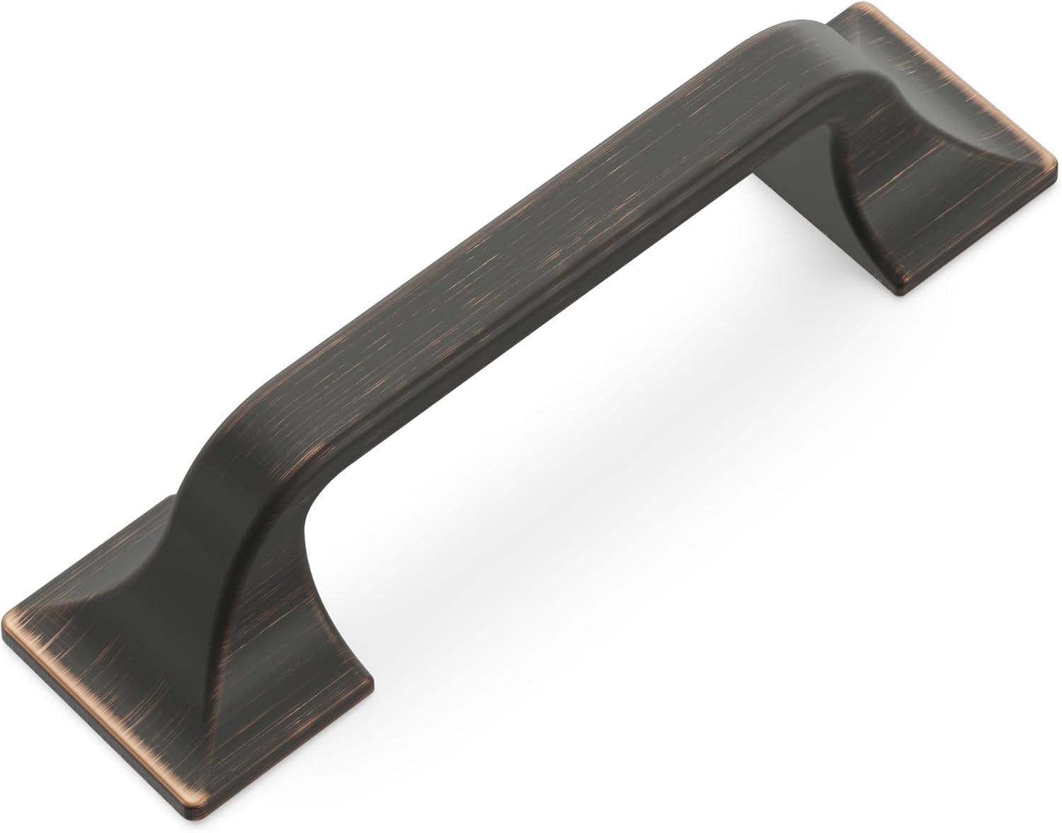 Hickory Hardware Forge Collection Handle Pull - 3" Center to Center Cabinet Pull Vintage Bronze - Farmhouse Hardware for Drawers & Cabinets (Set of 10)