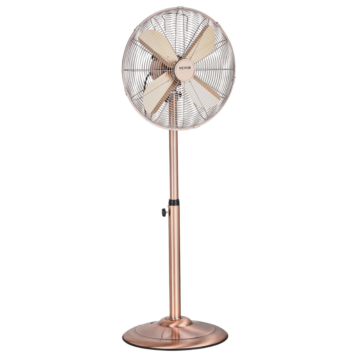 Vevor GYLSFS16INCH0LFIYV1 16 in. 3-Speed Industrial Pedestal Fan Oscillating Height Adjustable - Silver