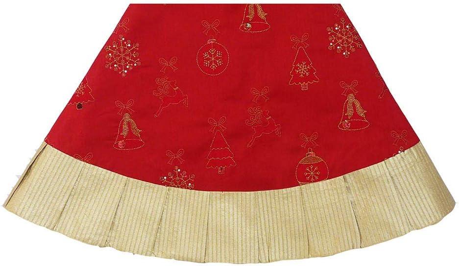 Kurt Adler 60" Red and Gold Ornament Tree Skirt