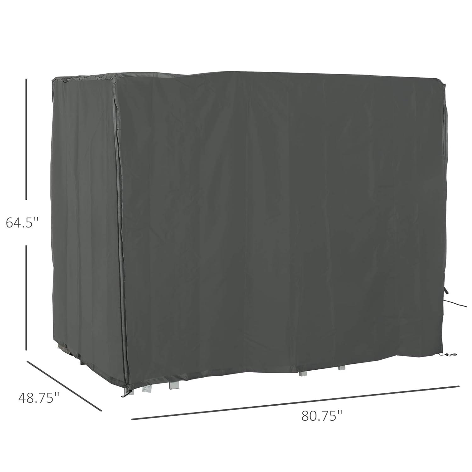 Outsunny Outdoor Patio Hammock Porch Swing Cover with UV, Water, & Dust Fighting Material, 81" x 49" x 65", Gray
