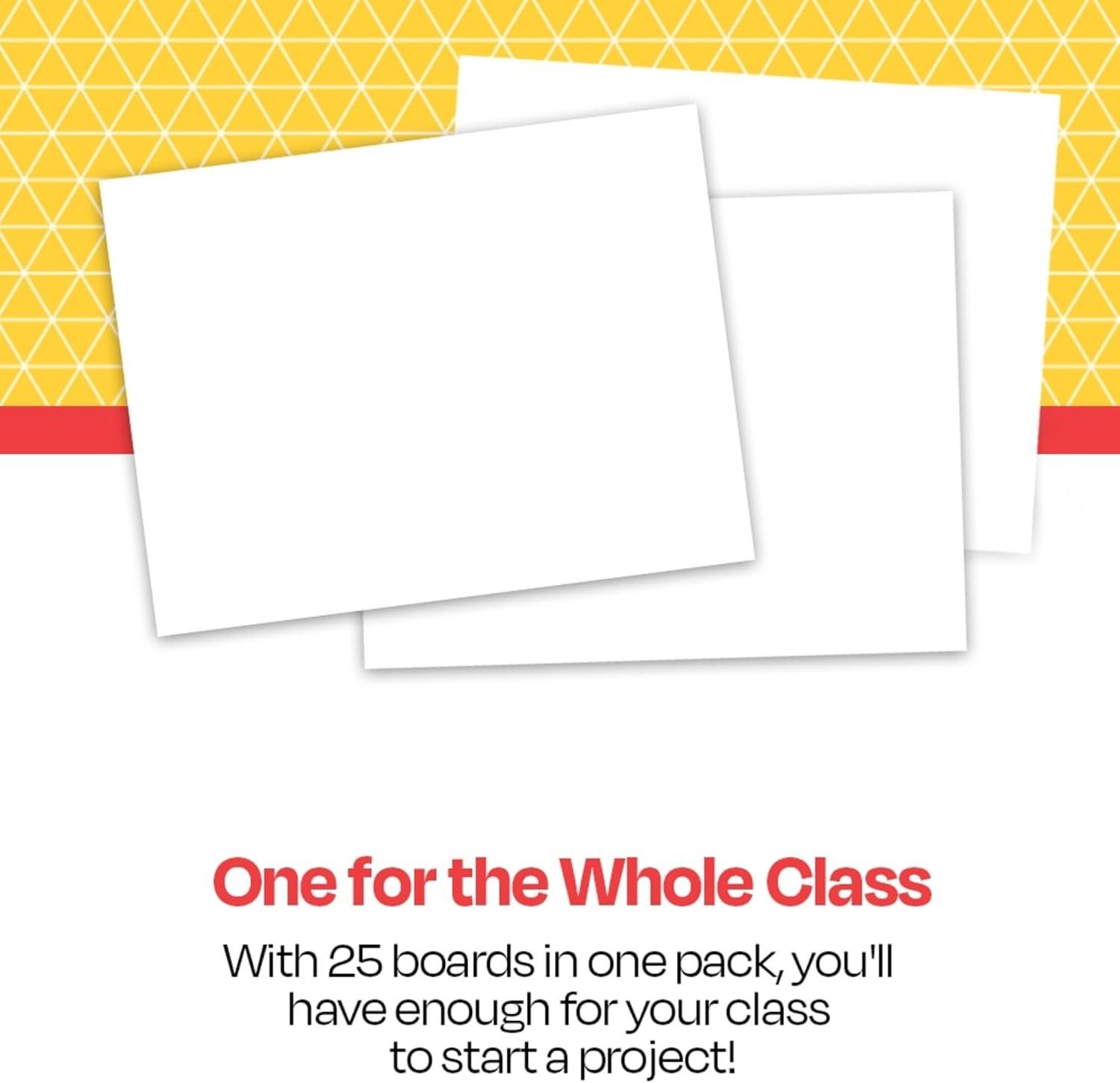 School Smart Railroad Board, 22 x 28 Inches, 4-Ply, White, Pack of 25
