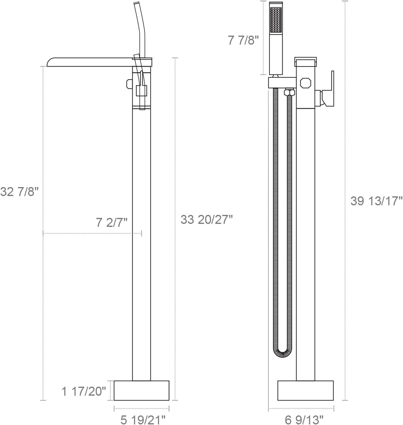 1 Handle Floor Freestanding Tub Filler with Diverter