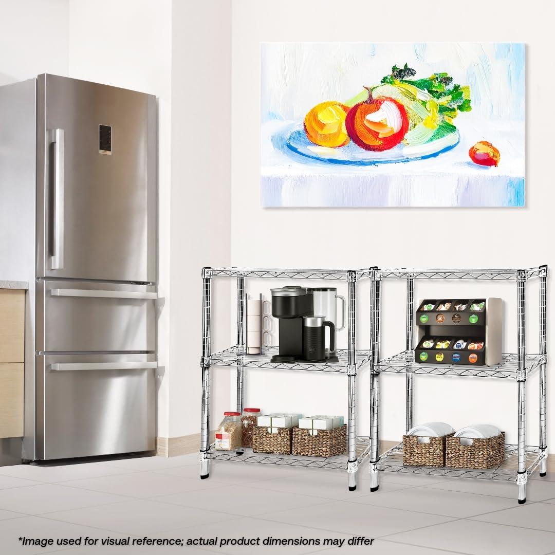 Shelving.com Chrome Wire Shelving with 2 Tier Shelves - 8"d x 24"w x 14"h