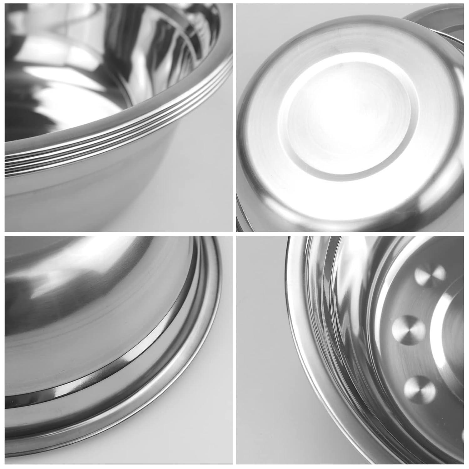 4-Pack Stainless Steel Mixing Bowls/Metal Prep Bowls, Salad Serving Bowl Set