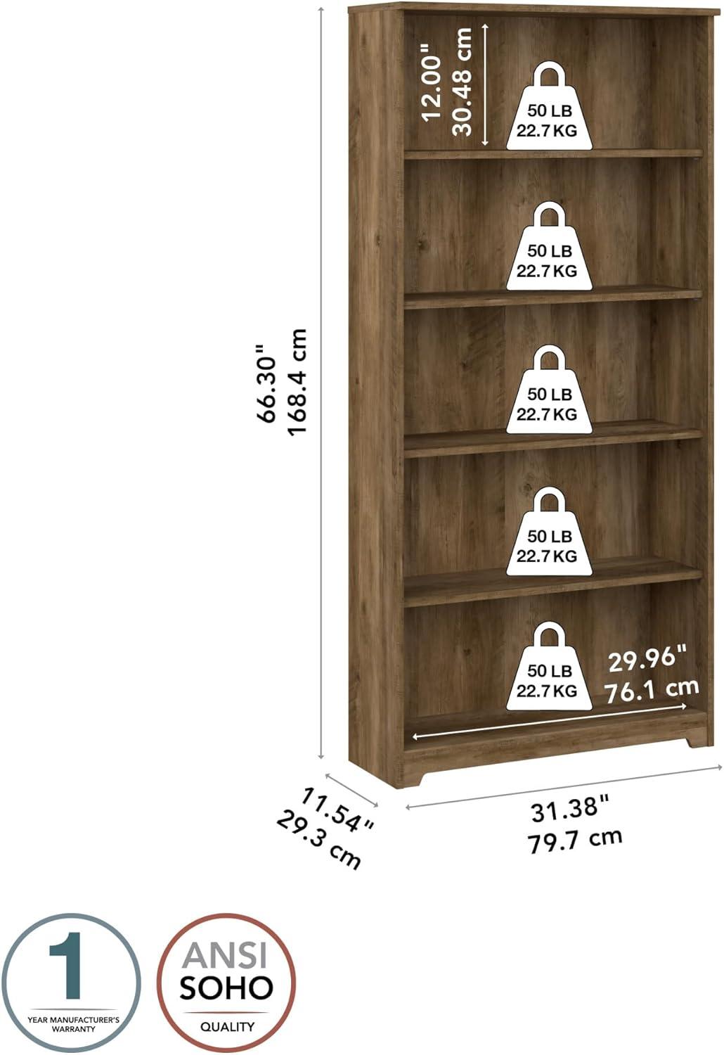 Shelonda 5 Shelf 66" Standard Bookcase