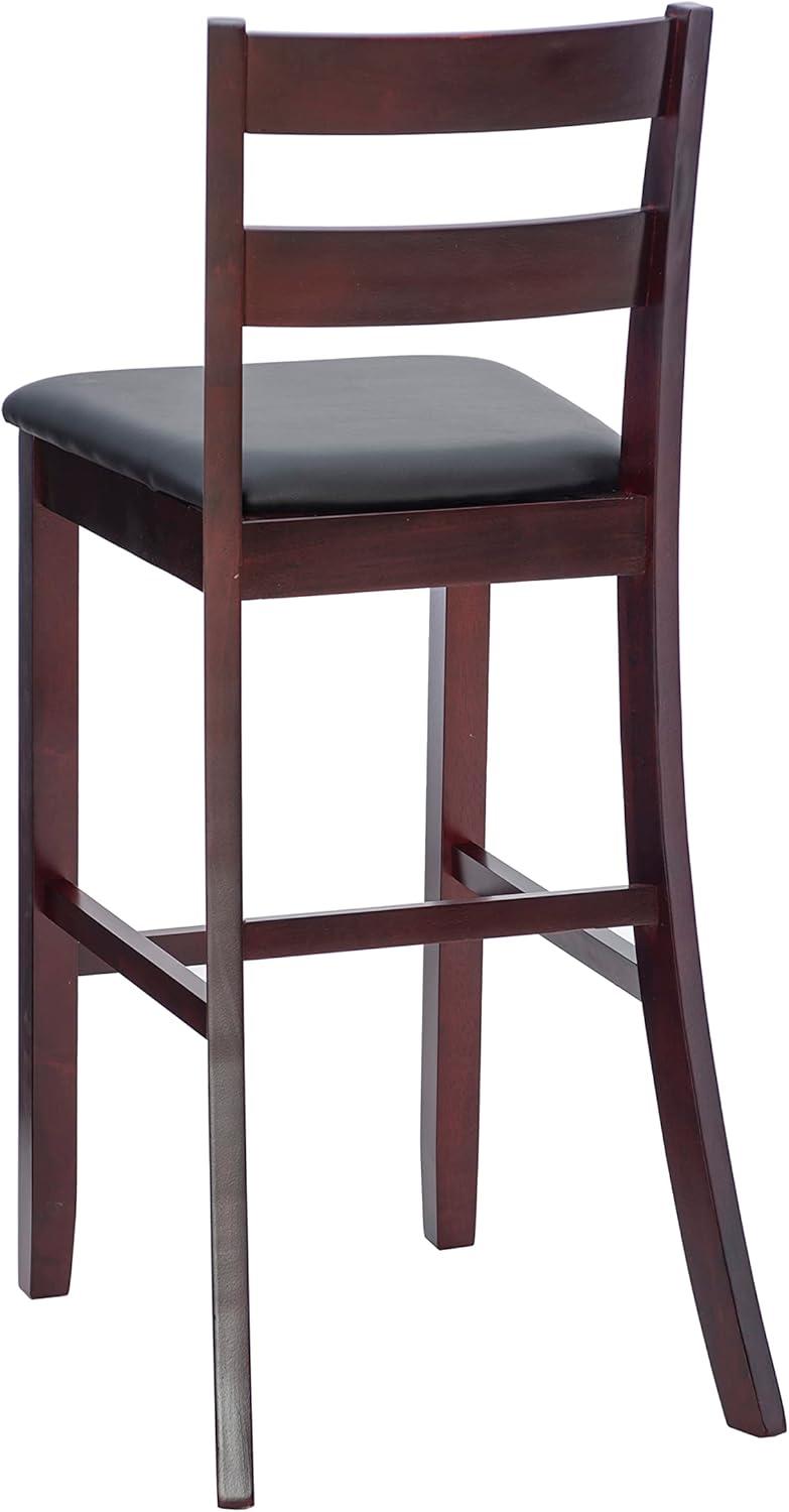 29" Triena Soho Padded Seat Faux Leather Barstool Hardwood/Brown - Linon: Upholstered, 31" High