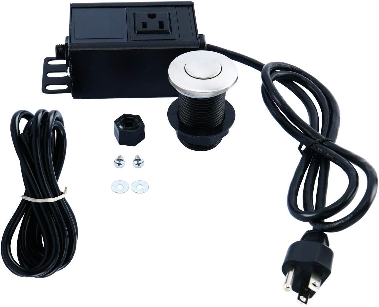 Sink Top Air Switch Kit, Garbage Disposal Air Switch Sink Top Button Single Outlet Single Control for Dishwasher