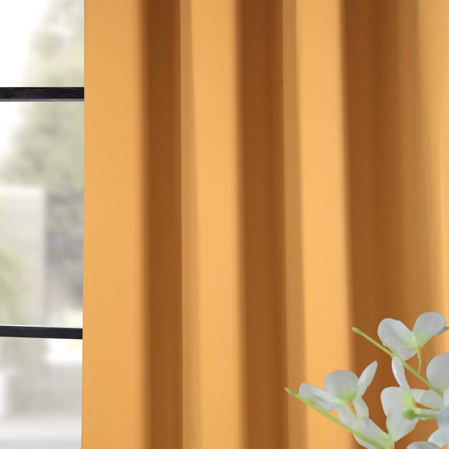 Marigold Grommet Blackout Room Darkening Curtain (1 Panel), Marigold, 50W X 96L