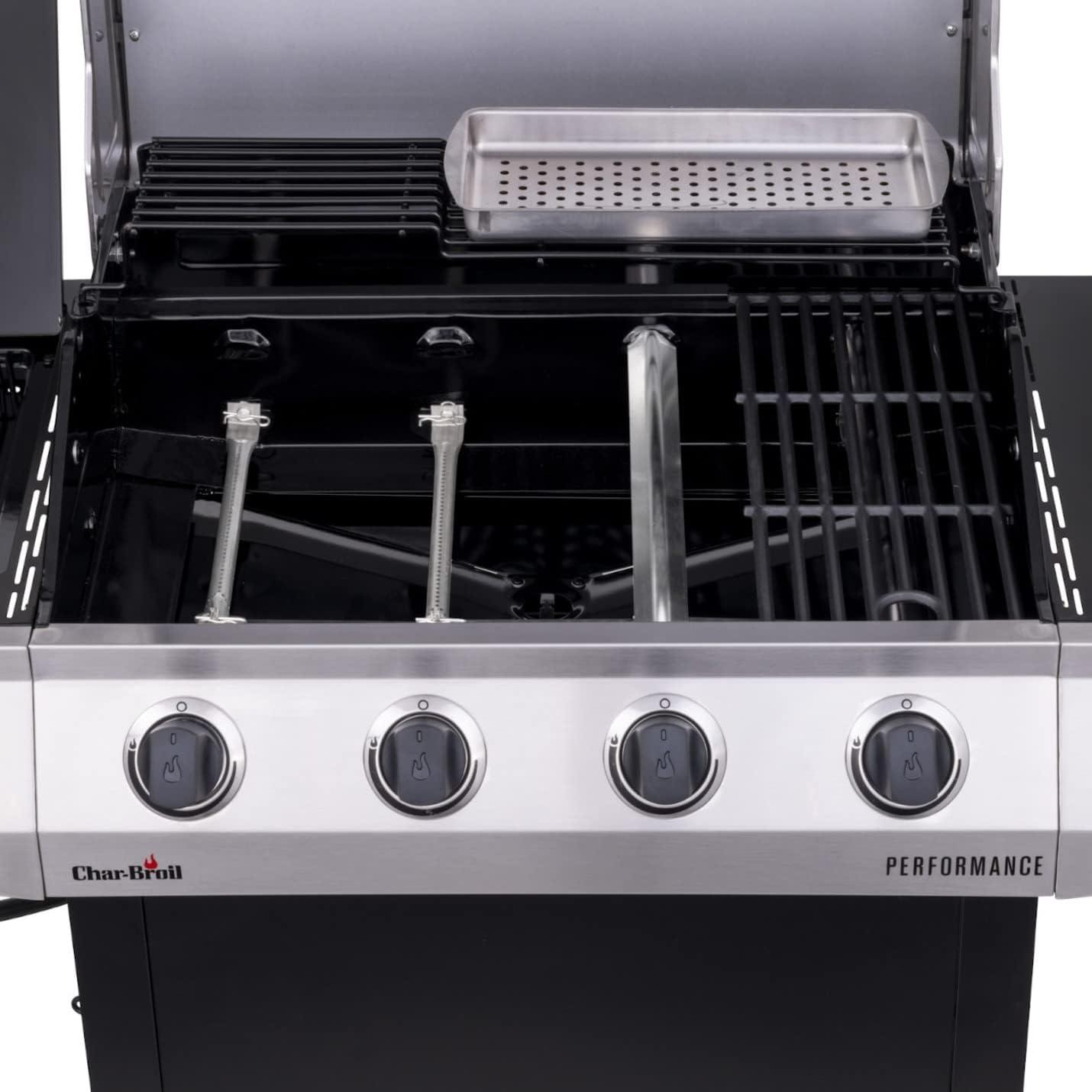 Charbroil Performance Series 4-Burner Propane Gas Grill Cart with Side Burner