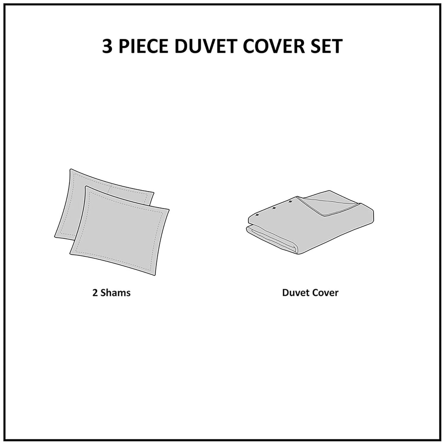 INK+IVY 3 Piece Cotton Jacquard Bedding Set