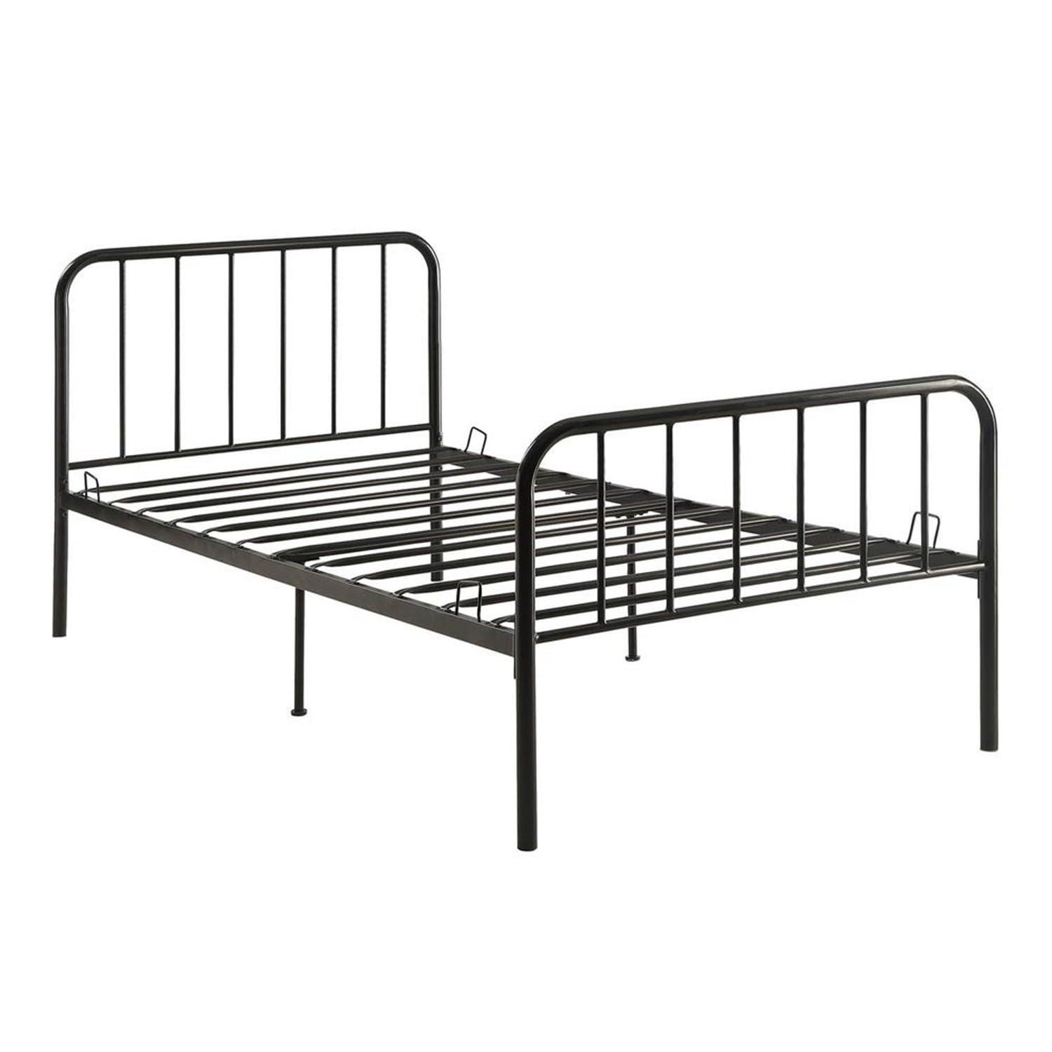 4D Concepts Kids Twin Size Modern Metal Spindle Beds, Black