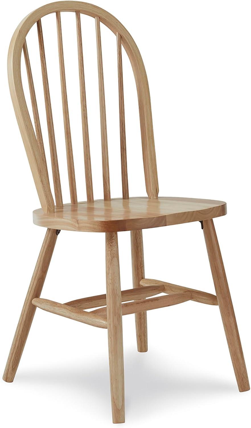 Windsor High Spindle Back Armless Chair - International Concepts: Solid Wood, Unupholstered, Rubberwood Legs