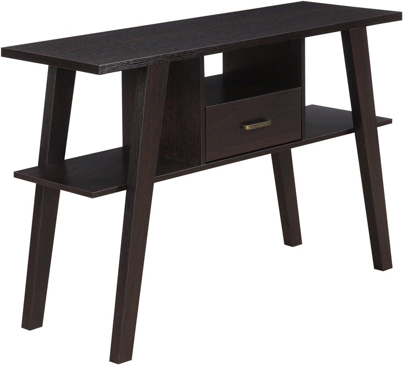 Newport Mike W Console Table with Drawer, Espresso - 47.25 x 15.5 x 30 in.