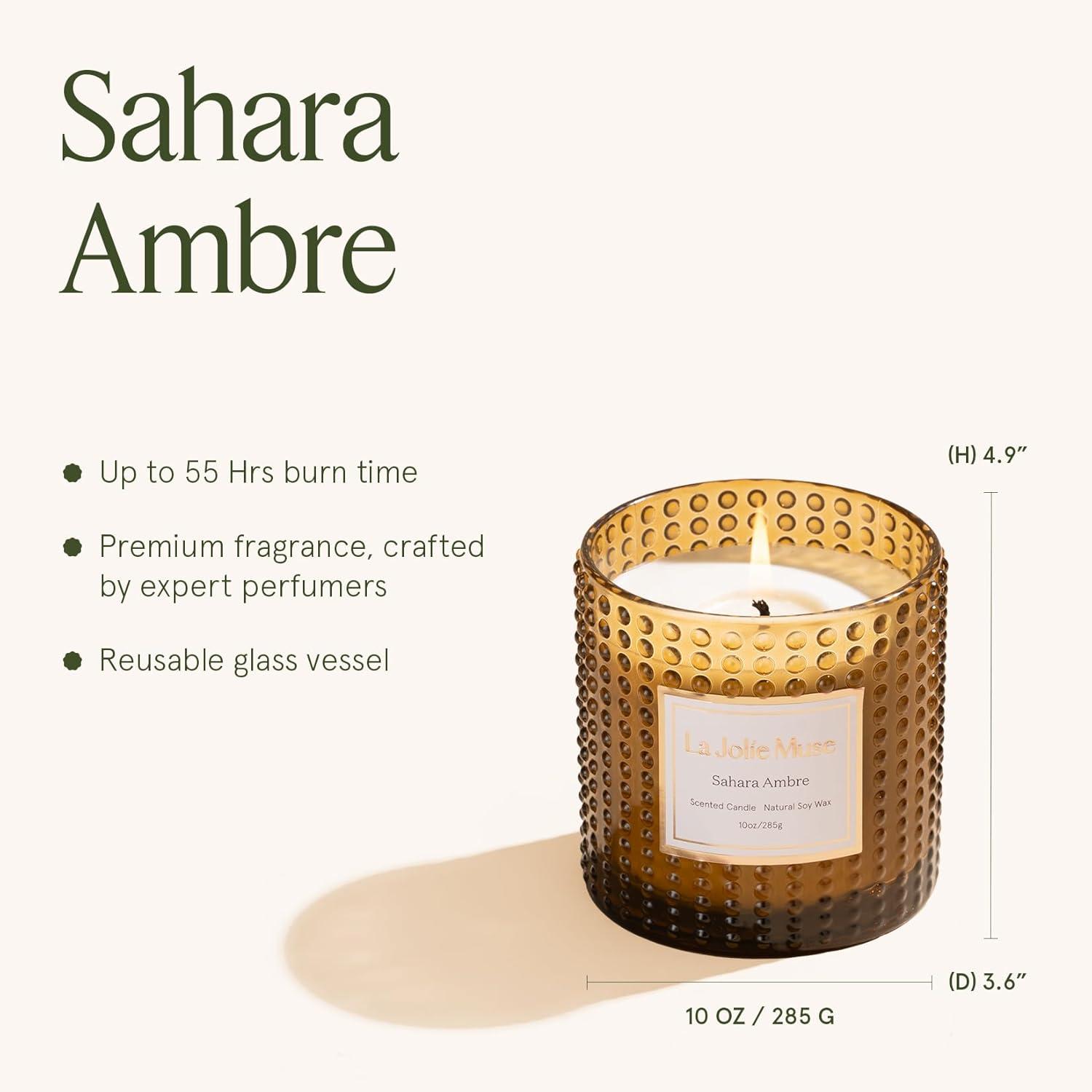 Amber Glass Jar Soy Scented Candle, 10 oz