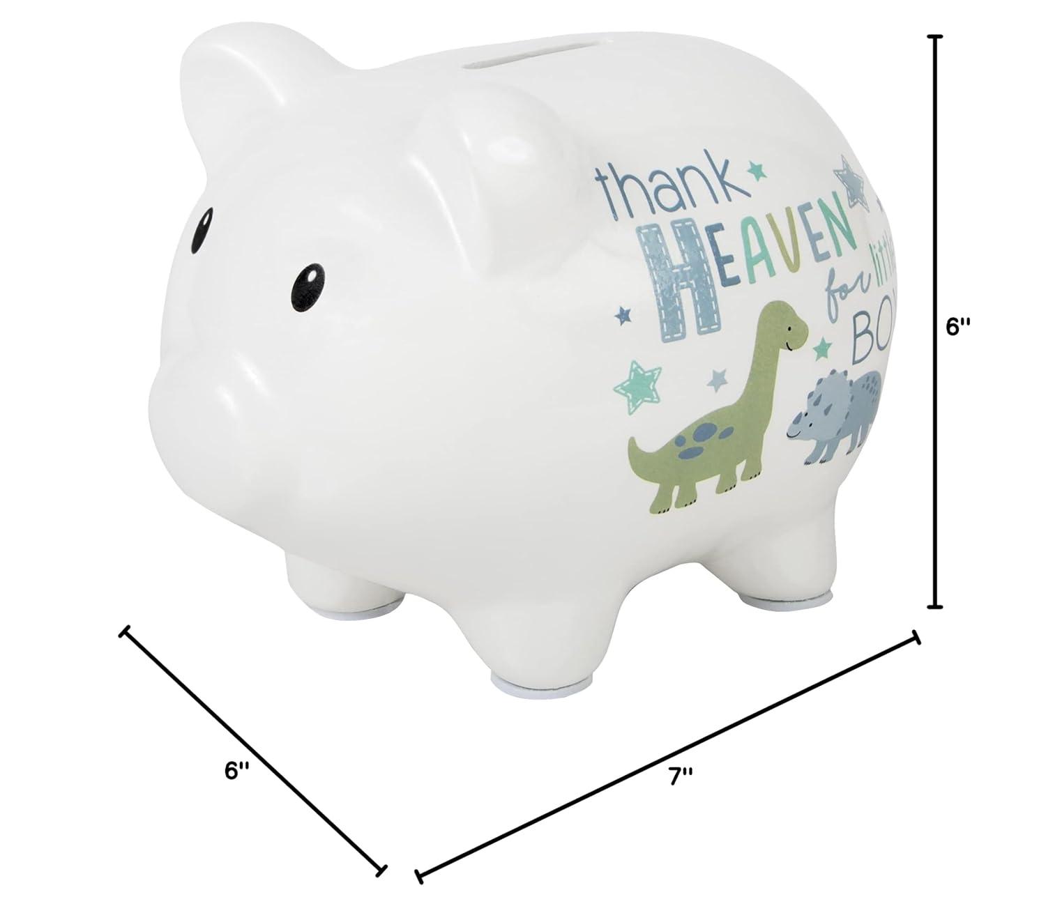 Baby Essentials My First Piggy Bank for Newborns, Infants and Toddlers in Thank Heaven Boys My First Piggy Bank