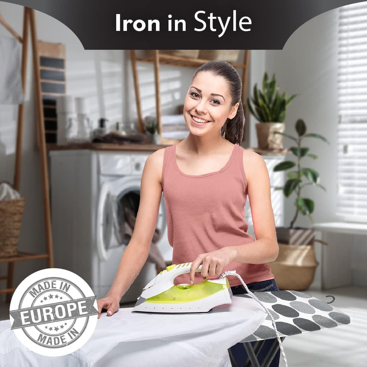 Gray and White Stainless Steel Foldable Ironing Board