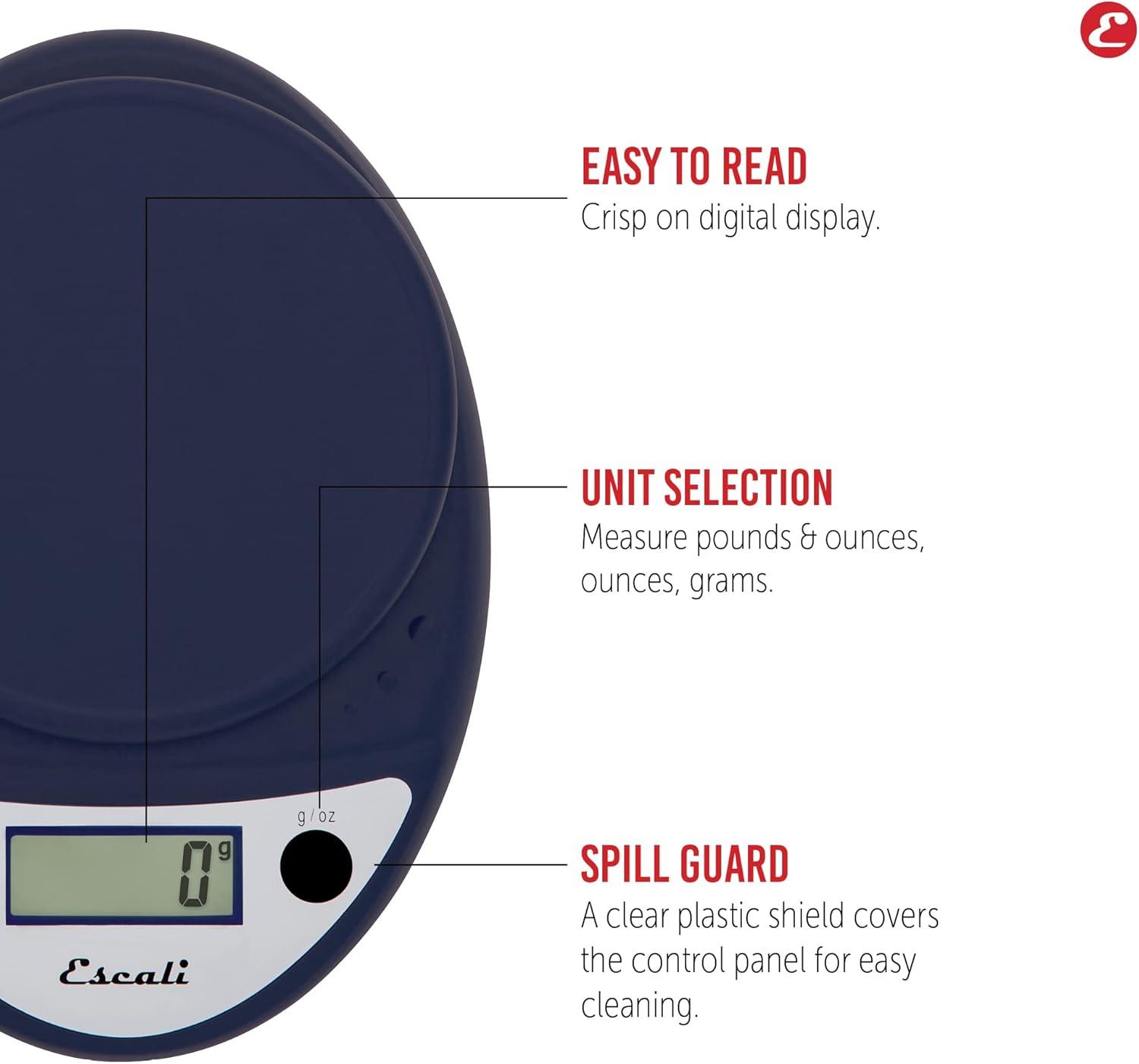 Escali P115NB Primo Digital Kitchen Scale (Royal Blue)