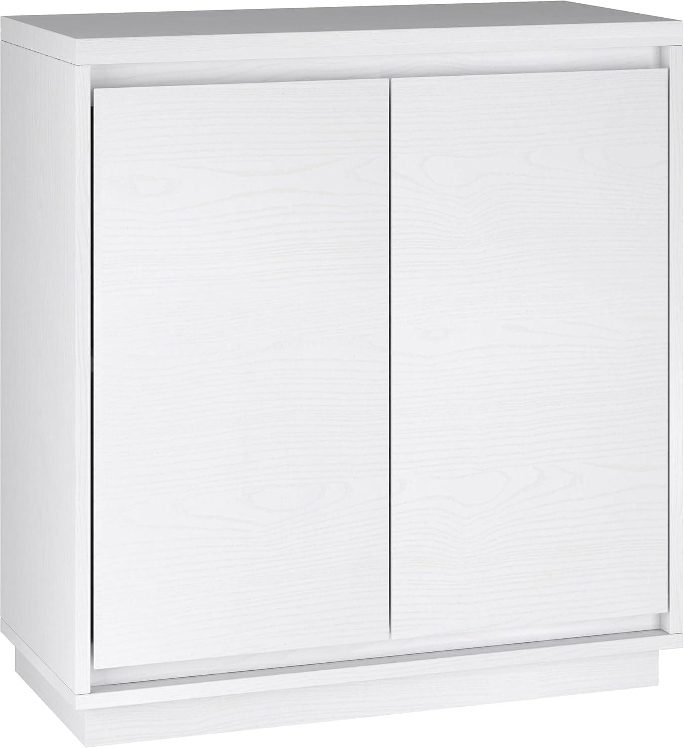 White Rectangular Accent Cabinet with Adjustable Shelving