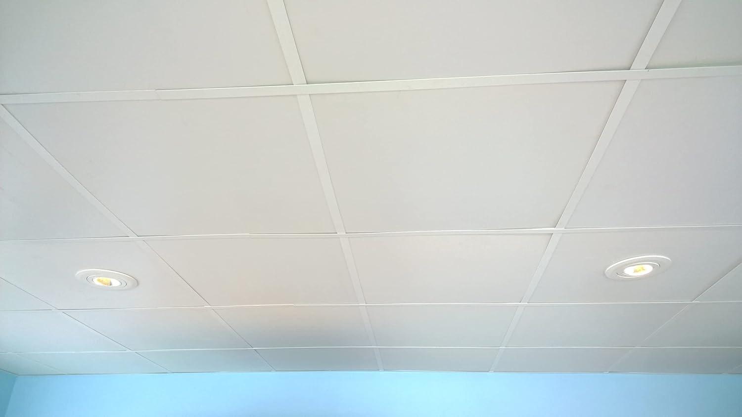 uDecor 23.75'' L x 23.75'' W Smooth PVC Drop-In Ceiling Tile In White