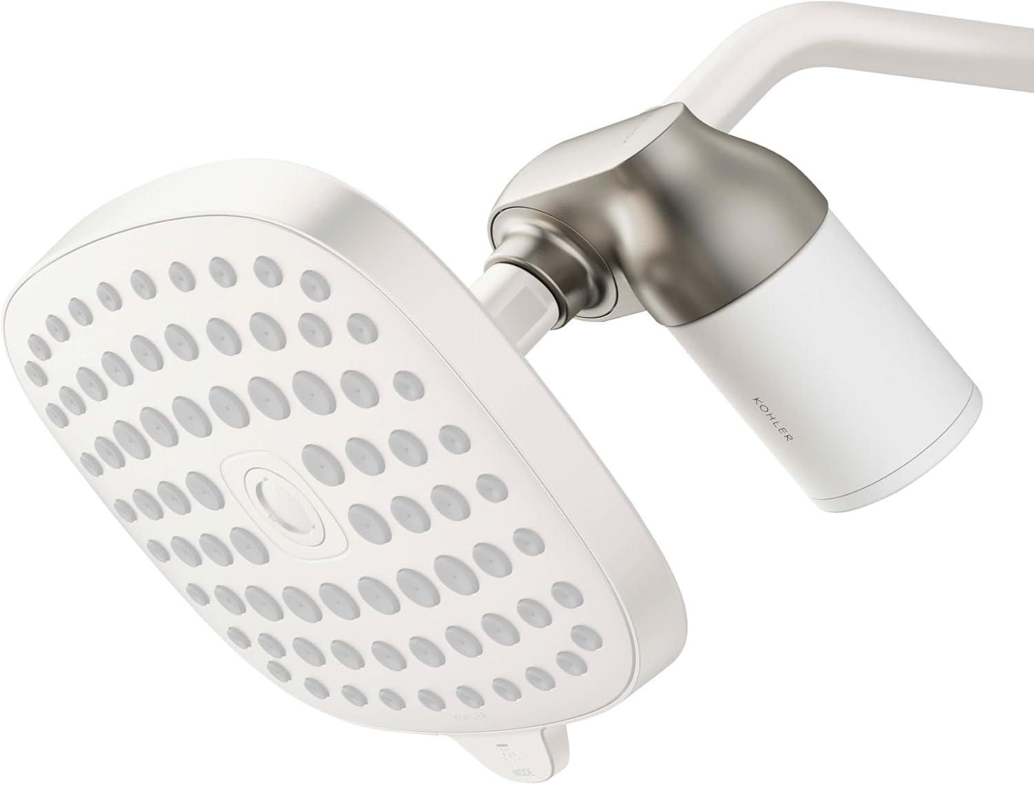 Vibrant Brushed Nickel Wall Mounted Shower Filter Attachment