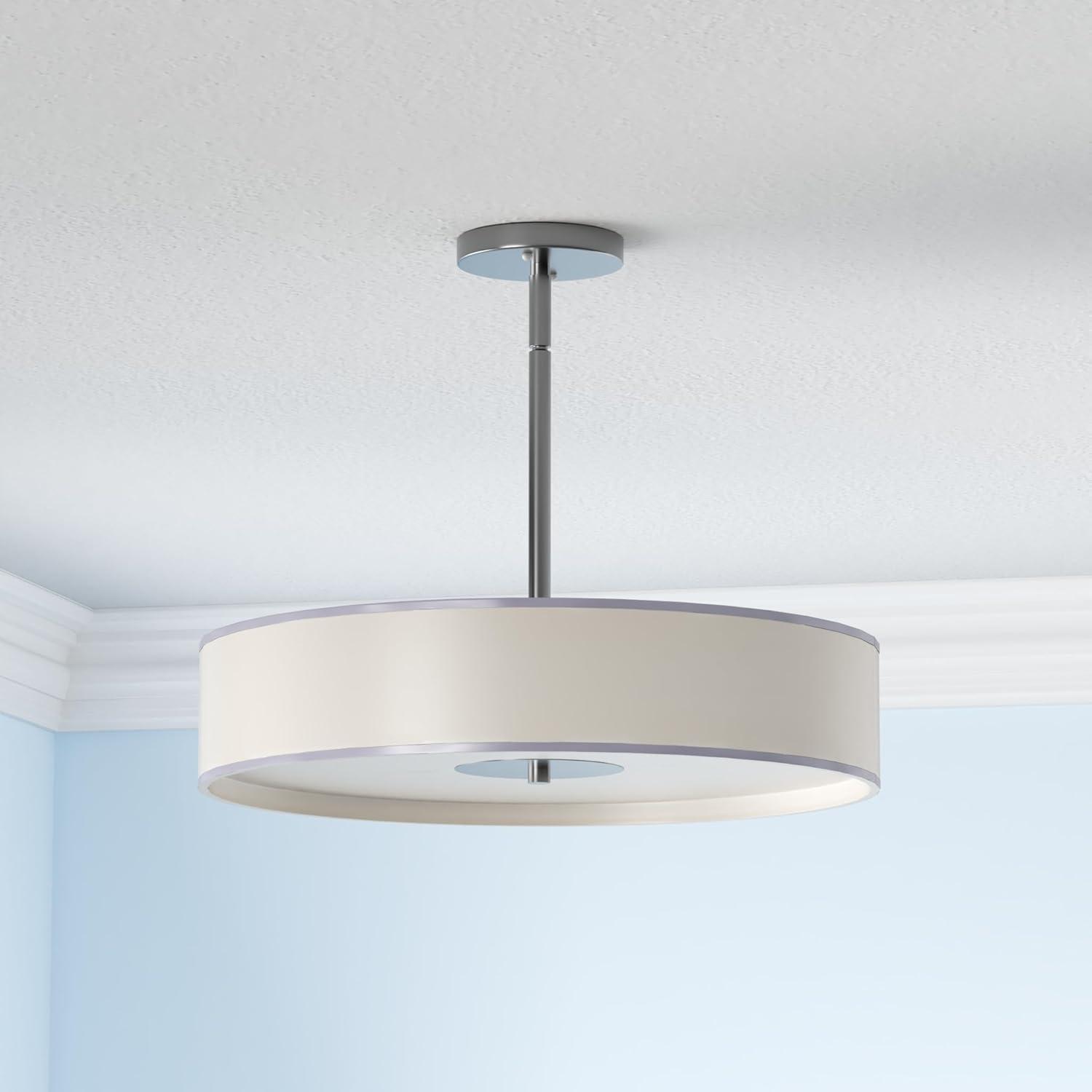 24" 3 Light Convertible Pendant Brushed Nickel