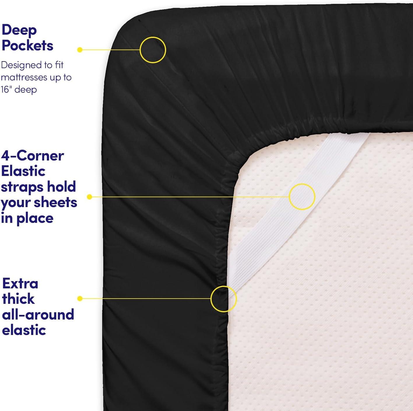 1500 Supreme Collection Queen Sheet Sets Beige Cream - Luxury Hotel Bed Sheets and Pillowcase Set for Queen Mattress - Extra Soft, Elastic Corner Straps, Deep Pocket Sheets, Queen Beige Cream