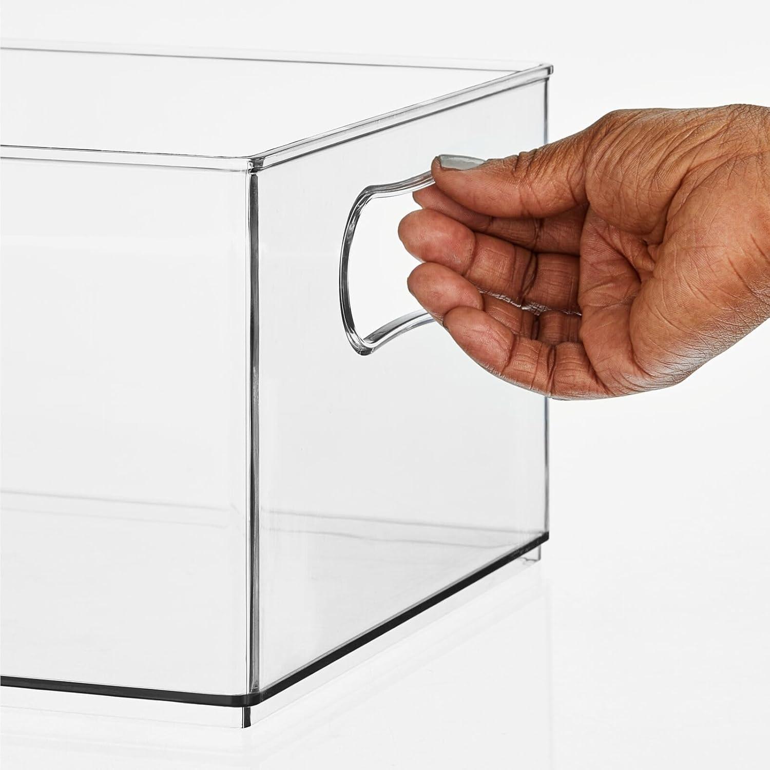 Clear Plastic Stackable Shower Organizer Bin with Handles