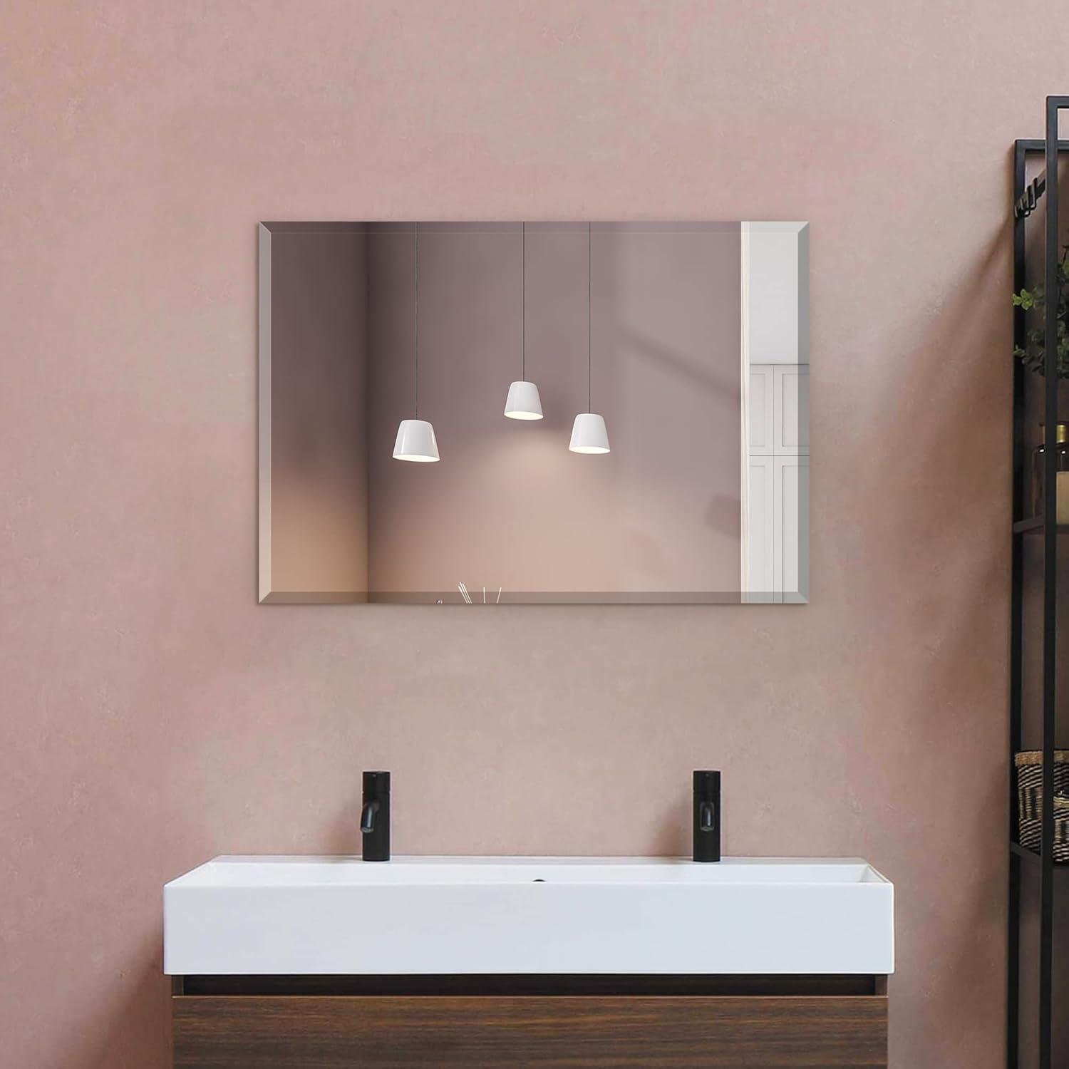 20" x 30" Frameless Beveled Rectangle Wall Mirror