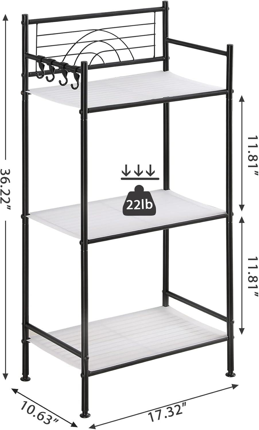 Black Adjustable 4-Tier Metal Wire Storage Shelf