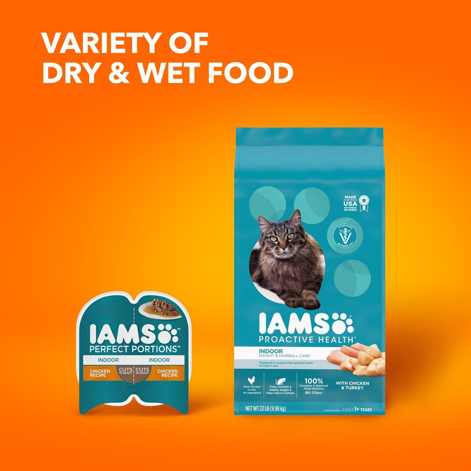 IAMS Proactive Health Weight Control and Hairball Care with Chicken and Turkey Flavor Indoor Dry Cat Food - 3.5lbs