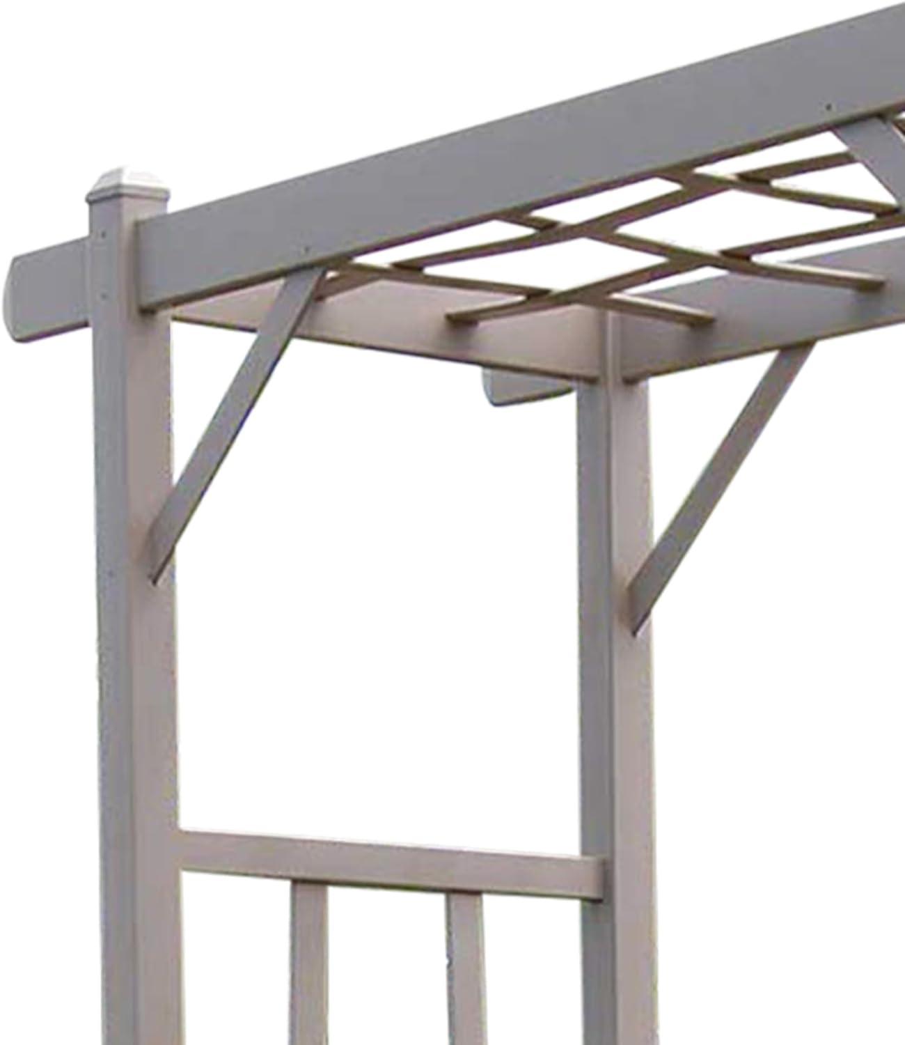 Dura-Trel Elmwood Arbor, 57 by 84 Inch PVC Patio Garden Arch, Outdoor Lattice Frame Decoration or Trellis for Climbing Plants, Mocha