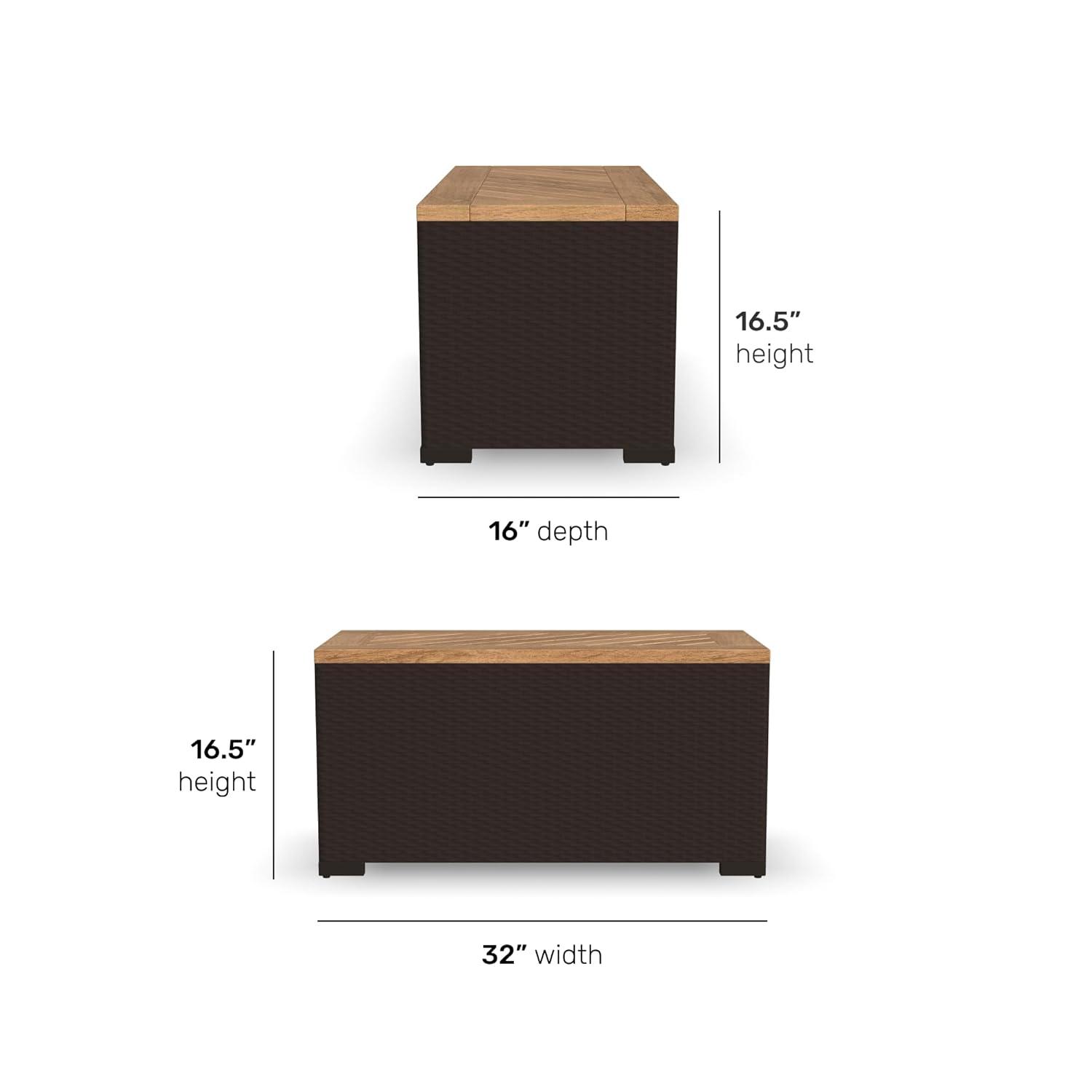 Palm Springs Brown Outdoor Storage Table