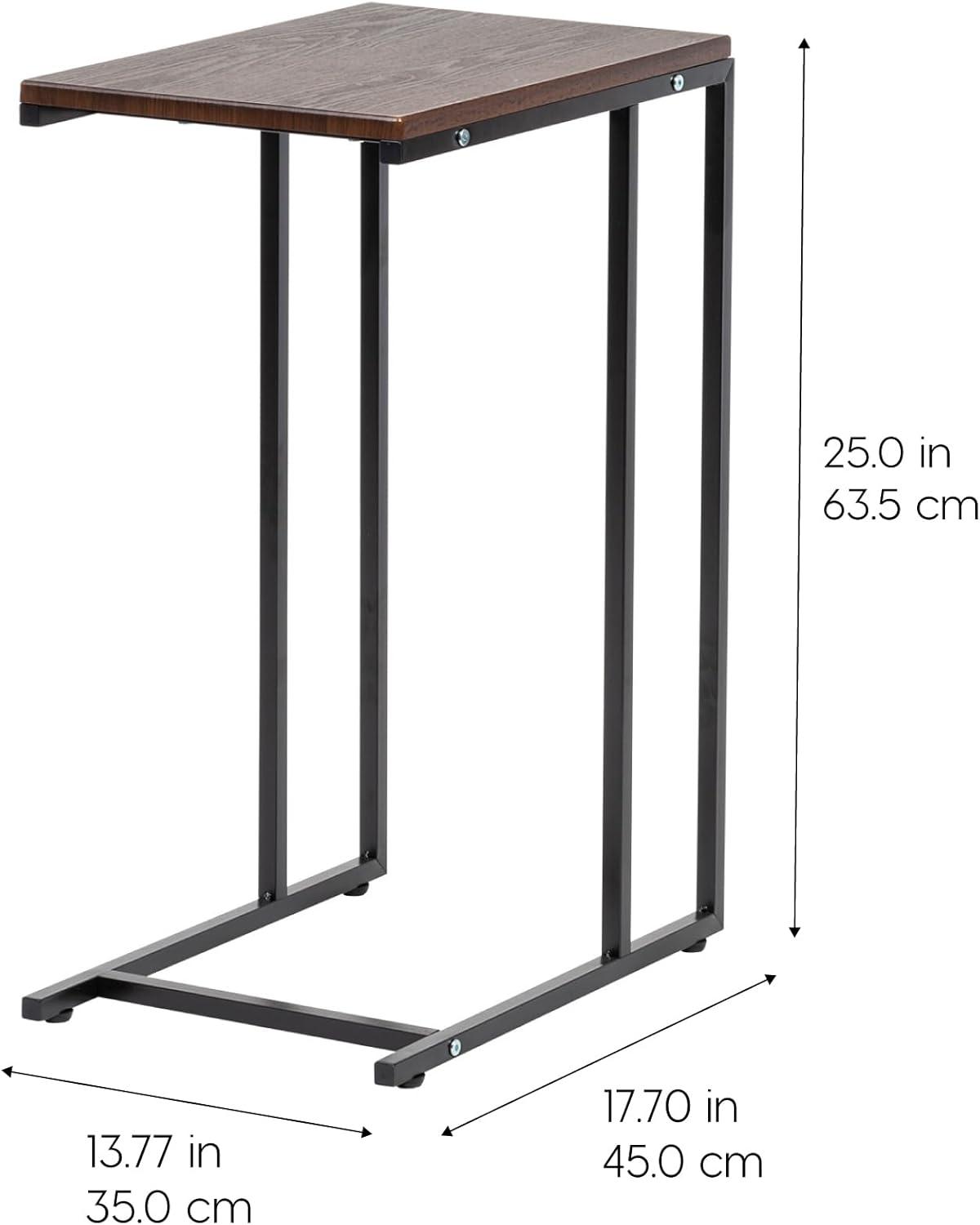 IRIS USA Wood and Metal Side Accent Table, Brown