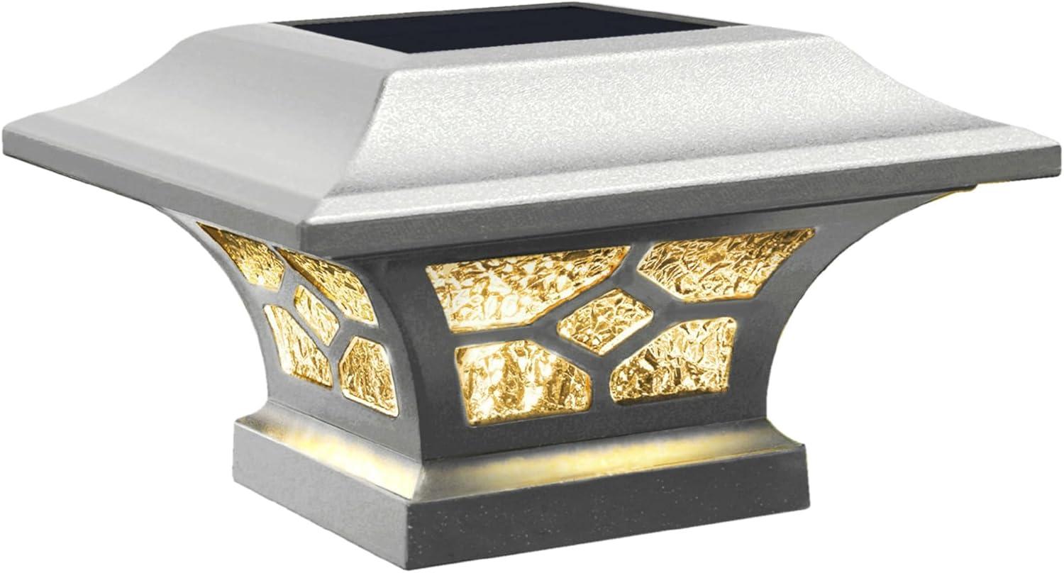 Classy Caps Low Voltage Integrated LED Aluuminum Fence Post Cap Light 2.5 In. X 2.5 In. with Base Adapter Included