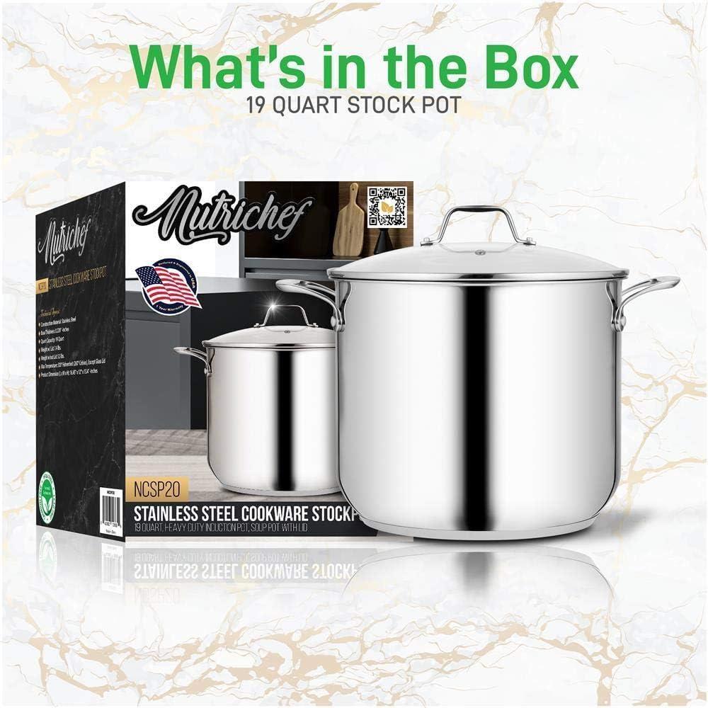 NutriChef Stainless Steel Stock Pot