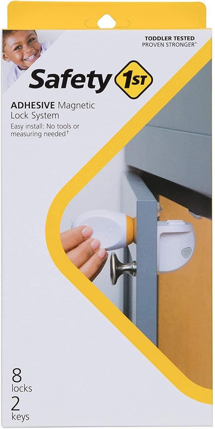 Safety 1st White Adhesive Magnetic Lock System with 8 Locks and 2 Keys