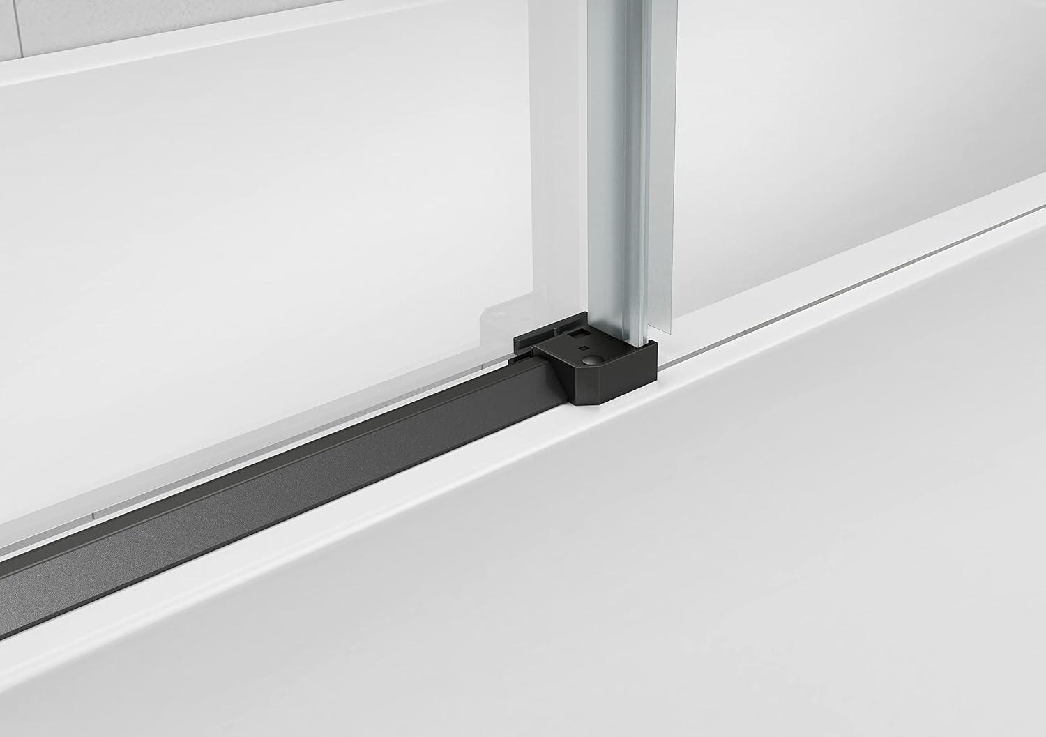 Sunrosa 60" W x 60" H Single Sliding Frameless Tub Door with 5/16"(8mm) Clear Tempered Glass SL7232-B