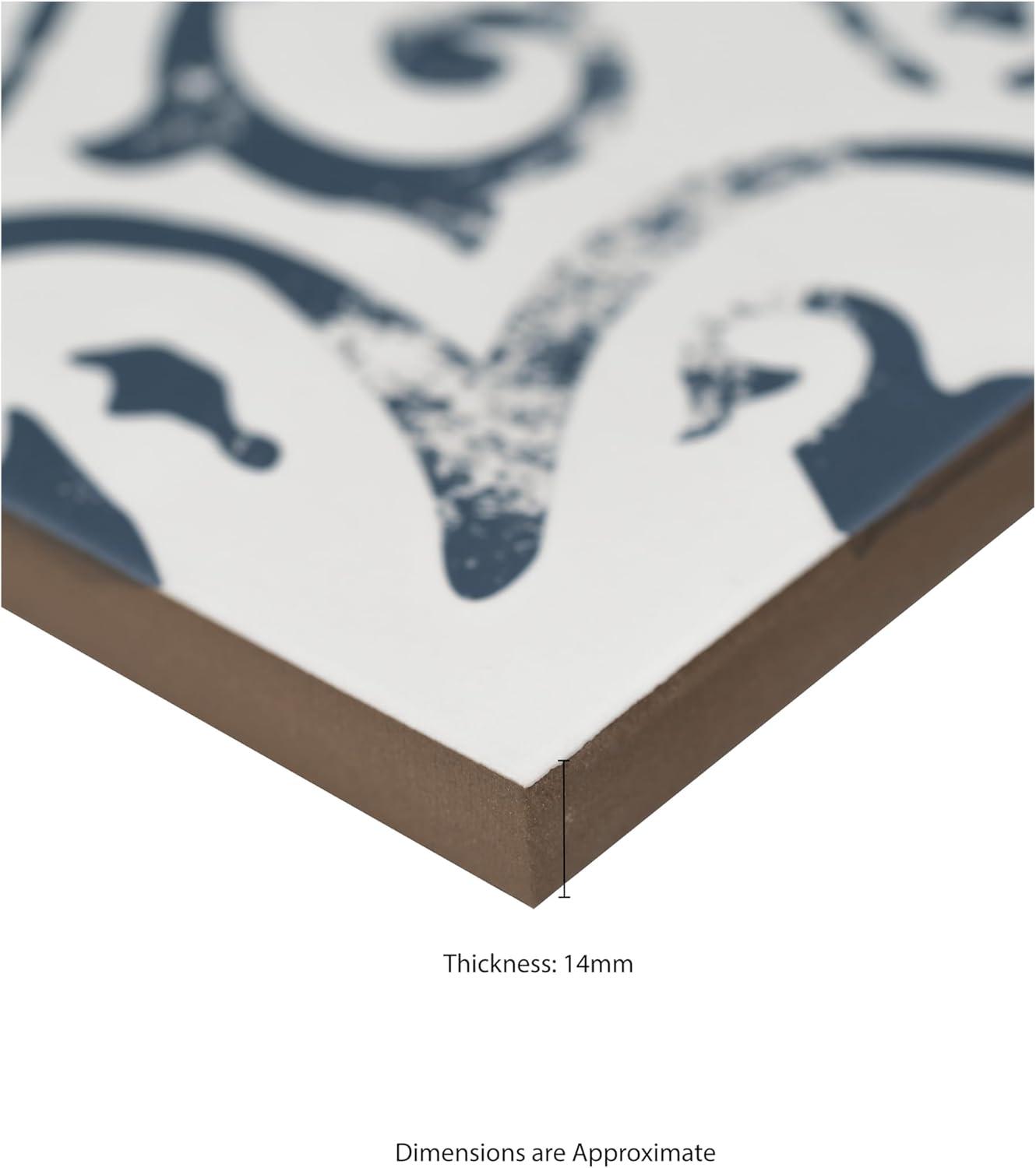 Ackland Amara 8" x 8" Encaustic Look Matte Porcelain Floor & Wall Tile