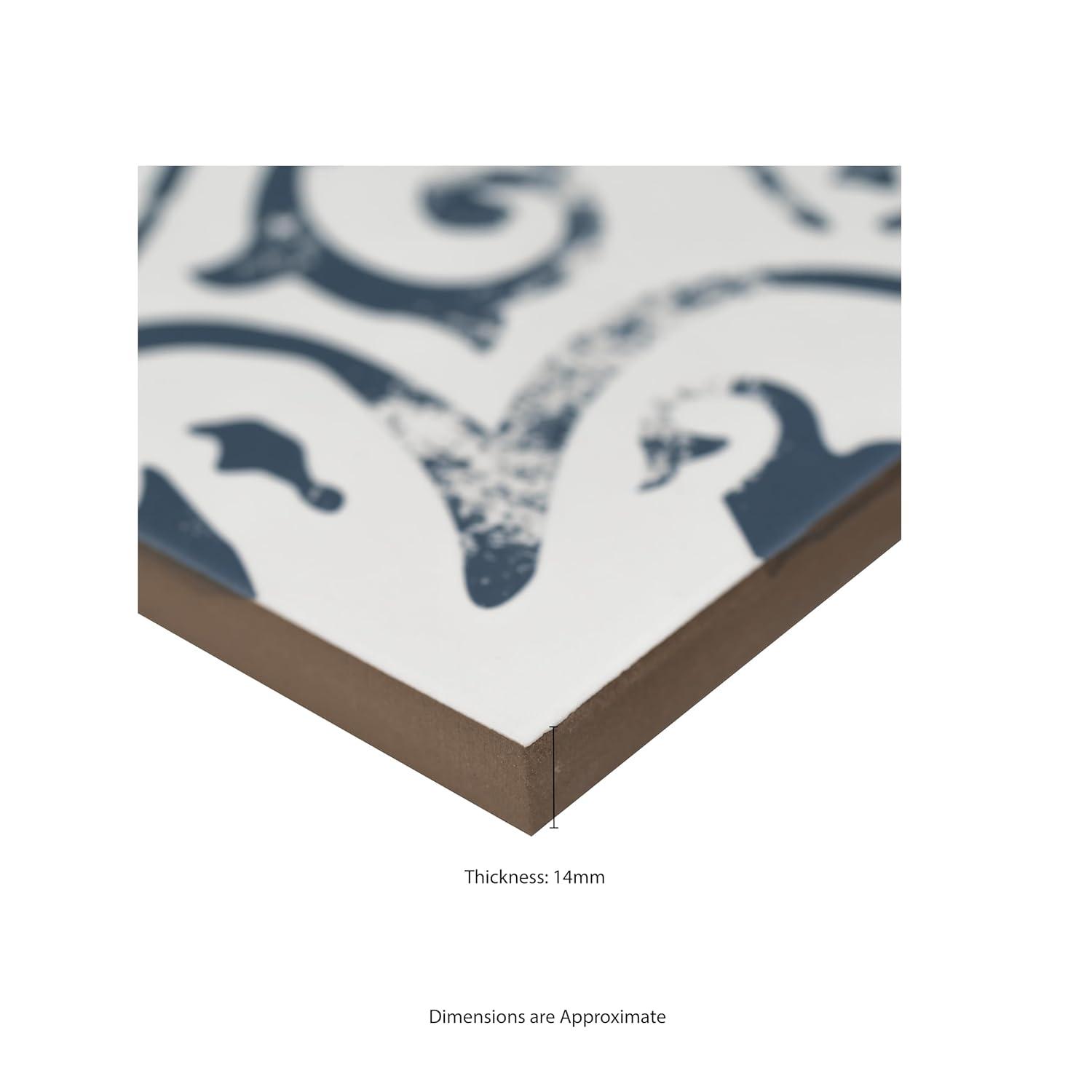 Ackland Amara 8" x 8" Encaustic Look Matte Porcelain Floor & Wall Tile