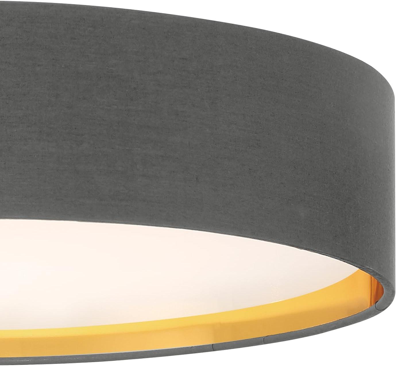 Stacy 16" Gray and Gold Round LED Flush Mount Light