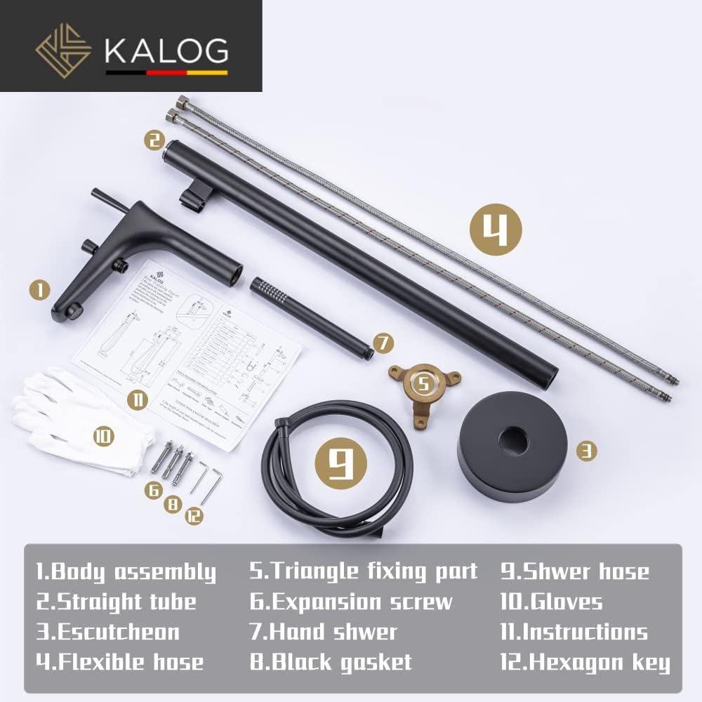 ARCORA Modern Single Handle Freestanding Tub Faucet, Floor Mount Tub Filler With Hand Shower AR9203600B