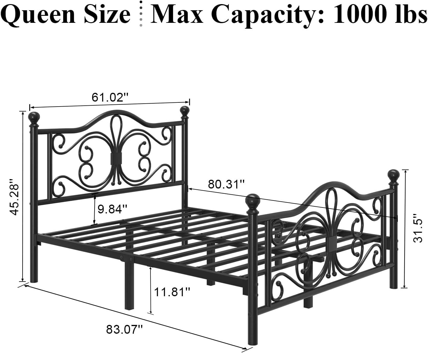 Lark Manor™ Eylin Metal Platform Bed with Butterfly Design Headboard and Footboard, Underbed Storage & Reviews | Wayfair