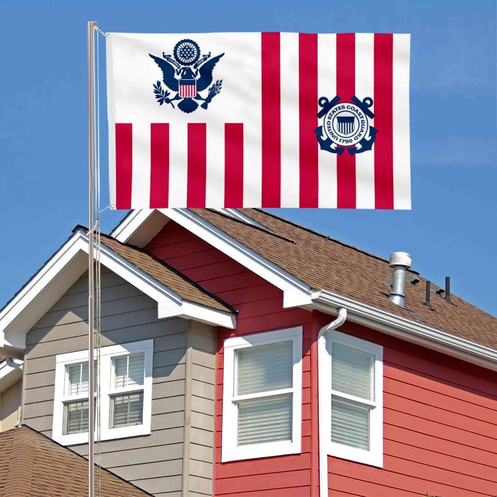 Anley 3x5 Foot Ensign of the Coast Guard Flag - USCG Ensign United States Military Flags